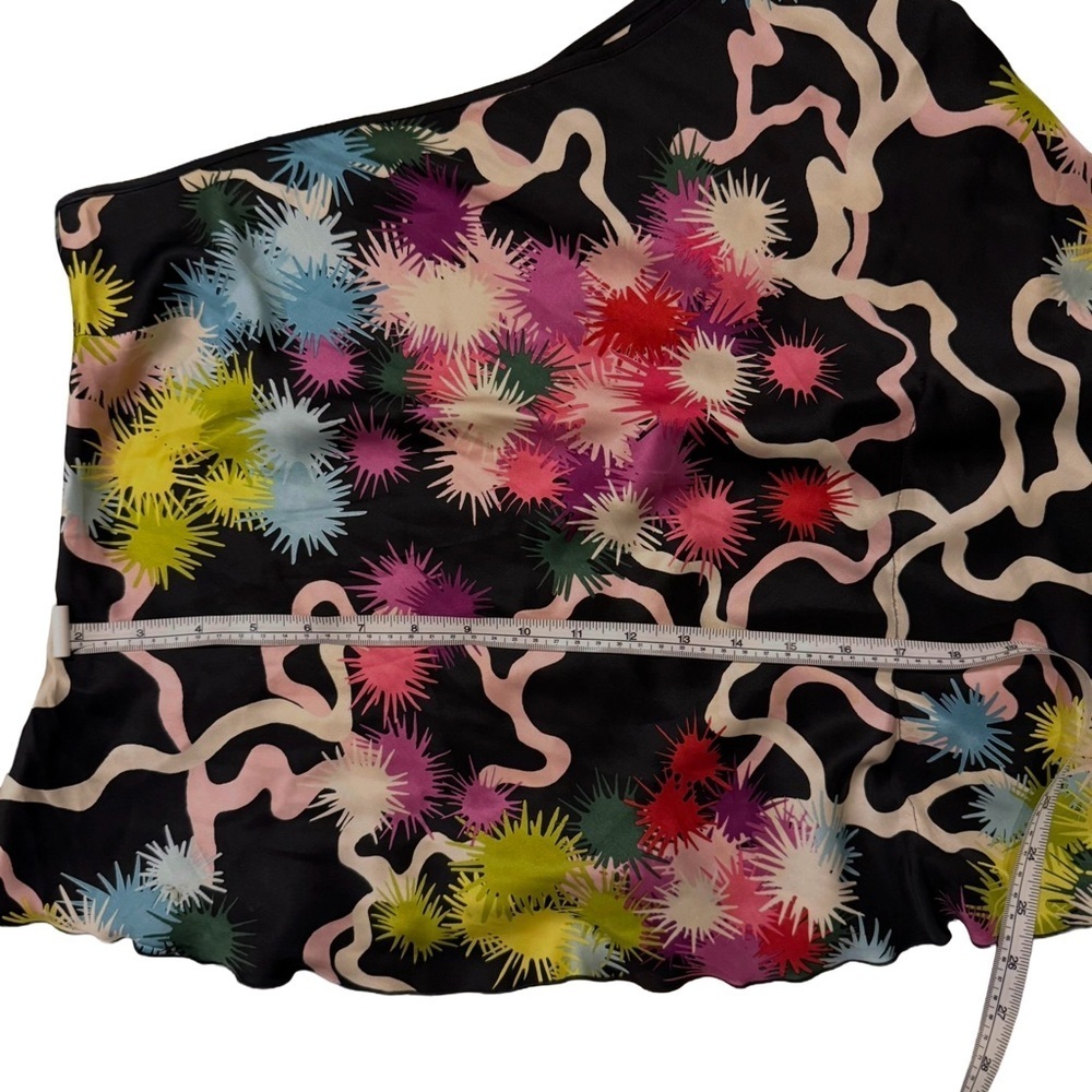 Trina Turk One Shoulder Silk Starburst Print Top M ✨ - Picture 10 of 12